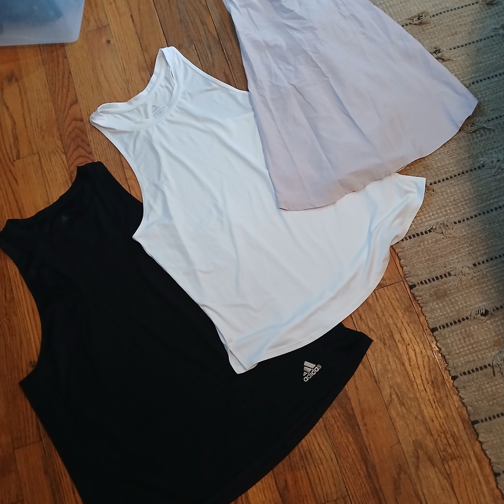 Adidas Women's Black and White Tank Tops Trio